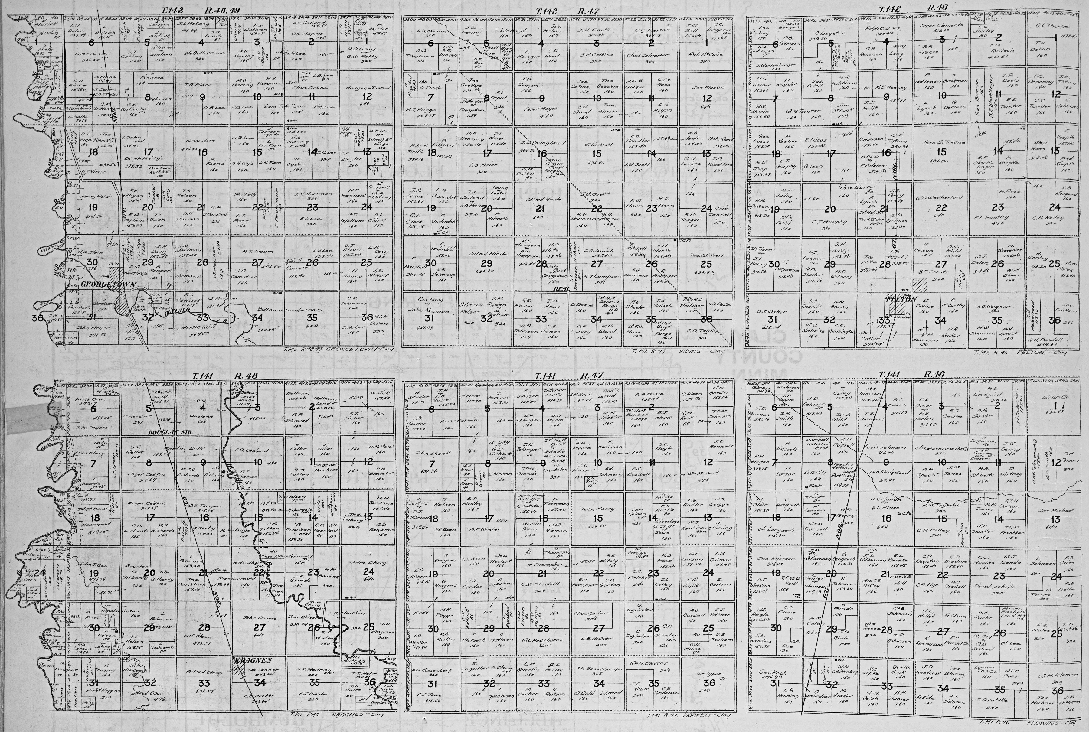 Clay County Mn Map Clay County Maps - Ongenealogy